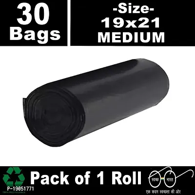 Manvi Creations 1 Roll Black Size 19x21 Biodegradable Garbage Bag | Trash Bag | Dustbin Bag | Waste Bag  for Home, Kitchen and Office