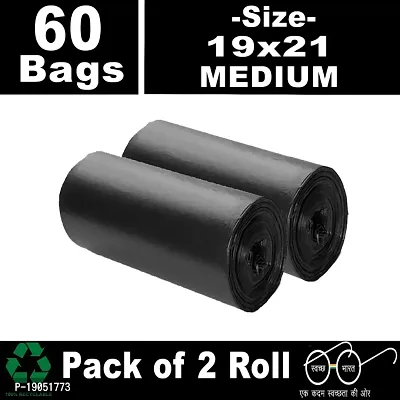 Manvi Creations 2 Roll Black Size 19x21 Biodegradable Garbage Bag | Trash Bag | Dustbin Bag | Waste Bag  for Home, Kitchen and Office-thumb0