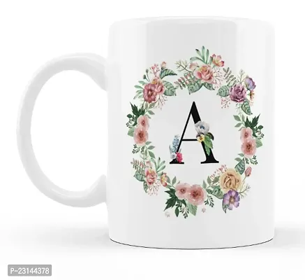 Manvi Creations Trendy Alphabet Letter A 
ame Start Letter A \ Stylish Letter A \ Flower Letter A Printed Coffee Mug