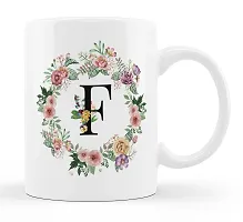 Manvi Creations Trendy Alphabet Letter F 
ame Start Letter F \ Stylish Letter F \ Flower Letter F Printed Coffee Mug-thumb1
