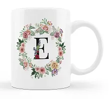 Manvi Creations Trendy Alphabet Letter E 
ame Start Letter E \ Stylish Letter E \ Flower Letter E Printed Coffee Mug-thumb1