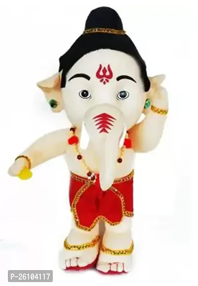 SWEZO Bal Ganesha Teddy Bear/Soft Toy Kid Children Birthday ift/Lord Ganpati for Kids - 30 cm  (Cream)-thumb0