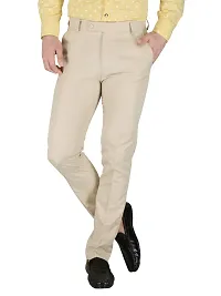 Stylish Multicoloured Polyester Blend Solid Trousers For Men Combo Of 2-thumb1