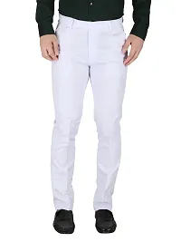 Trendy Polyester Viscose Slim Fit Solid Formal Pants For Men- Pack Of 2-thumb1