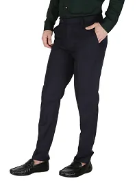 Trendy Polyester Viscose Slim Fit Solid Formal Pants For Men- Pack Of 2-thumb2