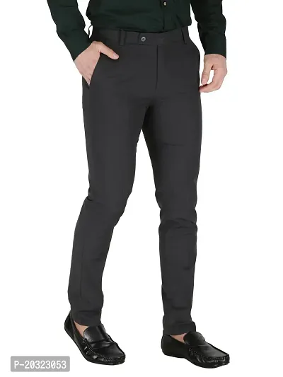 Trendy Polyester Viscose Slim Fit Solid Formal Pants For Men- Pack Of 2-thumb5