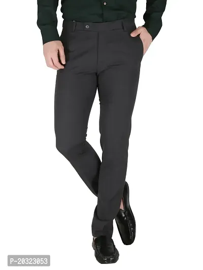 Trendy Polyester Viscose Slim Fit Solid Formal Pants For Men- Pack Of 2-thumb3