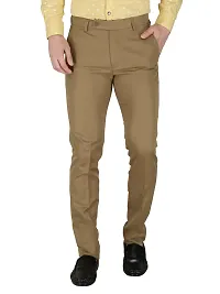 Trendy Polyester Viscose Slim Fit Solid Formal Pants For Men- Pack Of 2-thumb1