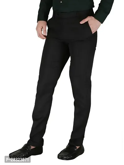 Trendy Polyester Viscose Slim Fit Solid Formal Pants For Men- Pack Of 2-thumb5