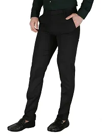 Trendy Polyester Viscose Slim Fit Solid Formal Pants For Men- Pack Of 2-thumb2