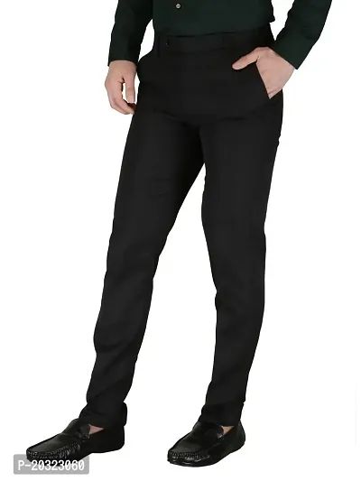 Trendy Polyester Viscose Slim Fit Solid Formal Pants For Men- Pack Of 2-thumb3