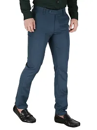 Trendy Polyester Viscose Slim Fit Solid Formal Pants For Men- Pack Of 2-thumb2