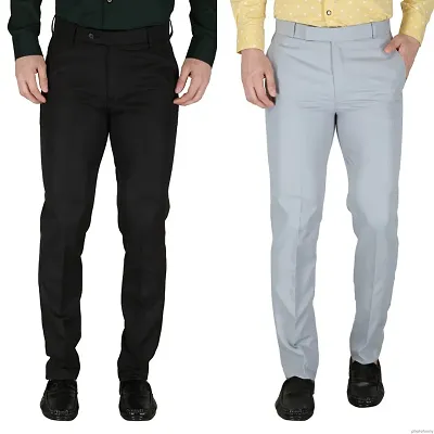 Men's Formal Plain Lycra Pant Shirt Combo | Faverdeal