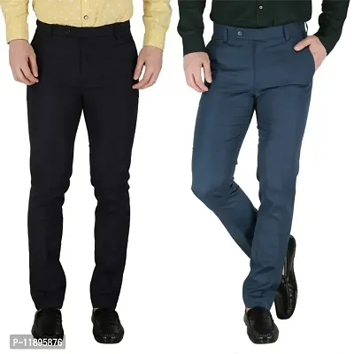 Mens Regular Fit Formal Trousers | Formal Pant | Pack of 2