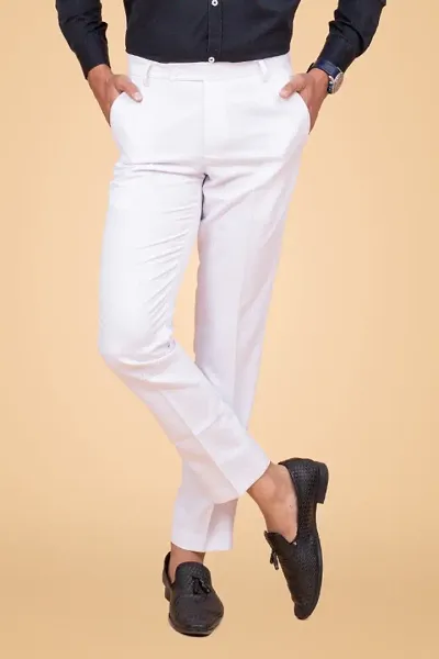 Top Selling Cotton Mid-Rise  Formal Trousers For Men