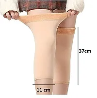 City Brand Women's & Girl's Winter Warm Velvet Over Knee High Footless Socks Long Leg Warmers (Beige)-thumb1
