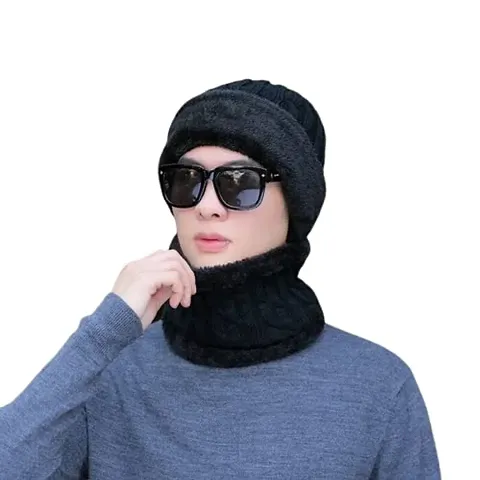 Winter Cap for Men | Soft Woolen Muffler Cap for Men Women