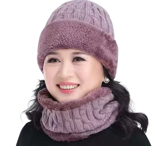 Dressify? Girls Full Face Cover Winter Fur Neck Cover and Beanie Visor Cap Monkey Cap for Girls & Ladies Color