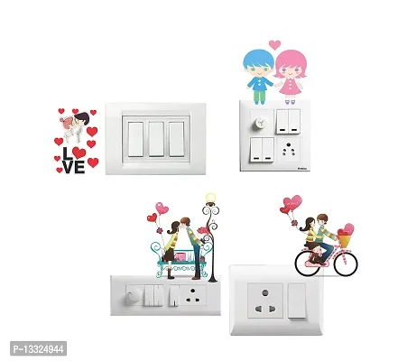 Ruby D?cor Multicolour Couples Switch Board Sticker Set of 4 Boards