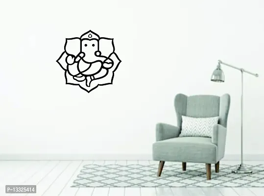 Ruby D?cor Ganesh JI in Flower Wall Sticker with Decal Design for Wall Decoration 61cm X 61 cm