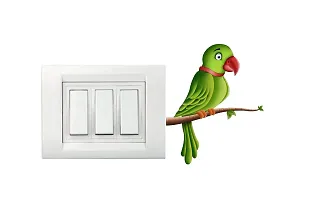 Ruby D?cor Multicolour Cute Parrots Switch Board Sticker Set of 5 Boards-thumb1