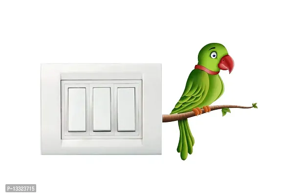 Ruby D?cor Multicolour Cute Parrots Switch Board Sticker Set of 5 Boards-thumb2