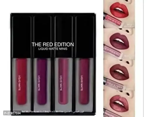 The Red Edition Premium Quality Red Lipstick Mini, Pack Of 4-thumb0