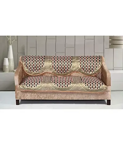 Alef Cotton 3 Seater Sofa Cover (Set of 2), Size- Standard, Multi Color