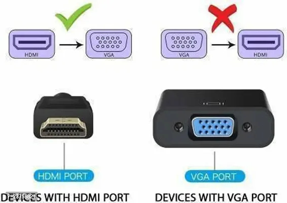 Hdmi To Vga Converter Adapter Cable - The Simplest Converter (Black) HDMI Adapter (Black)  (Black, For Computer)-thumb3
