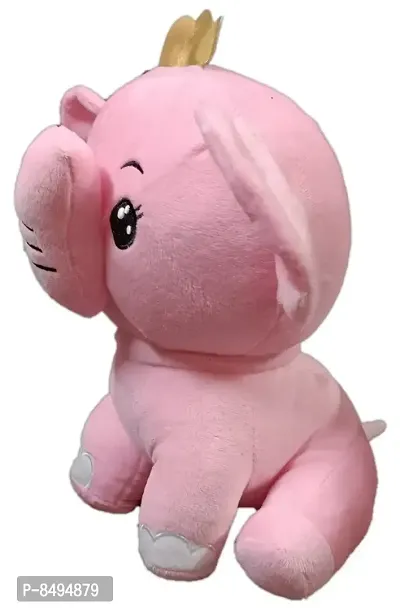 Cute Plush Premium Sitting pink crown Elephant with 30cm-thumb2