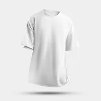 WHITE PLAIN OVERSIZED T-SHIRT-thumb1