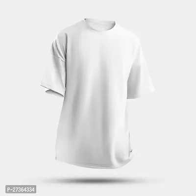 WHITE PLAIN OVERSIZED T-SHIRT-thumb2