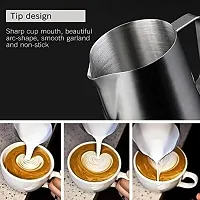 AYURVEDACOPPER Brand Stainless Steel Milk Frothing Jug || 600 ML || Latte Maker || Frothing Pitcher for Coffee-thumb2