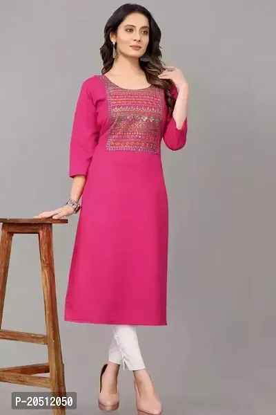 Stylish Cotton Blend Straight Kurta For Women-thumb0