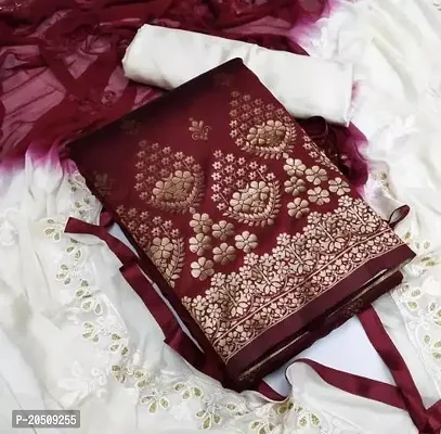 Elegant Multicoloured Cotton  Dress Material with Dupatta For Women