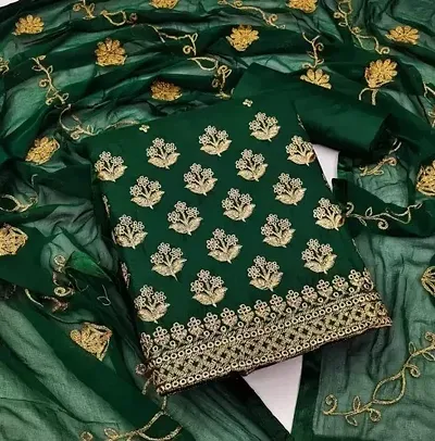 Elegant Dress Material with Dupatta For Women