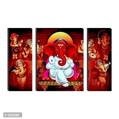 AK Set of 3 Radha Krishna with Couple Peacock UV Textured Home Decorative Item Self Adhesive Painting 18 Inch X 12 Inch-thumb0