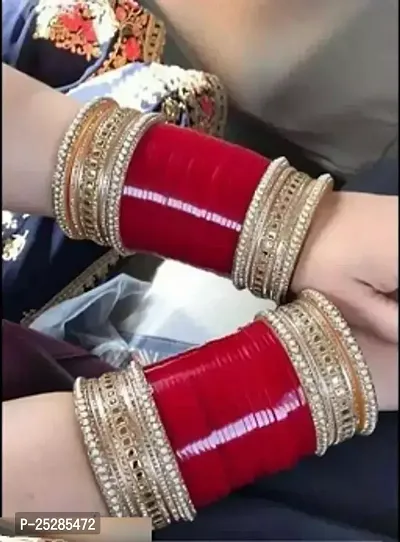 Red Designer Chura Bridal Dulhan Punjabi Choora Set for Brides-thumb0