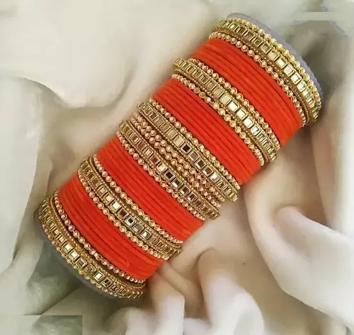 Elegant Brass Crystal Bangles For Women