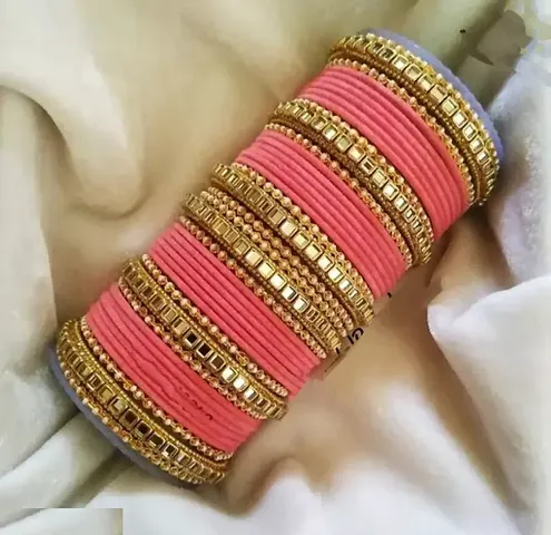 Elegant Brass Crystal Bangles For Women