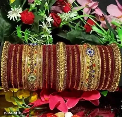 BANGLES New Collection Of Velvet Bangle Set With Cubic Zircon Work For Women And Girls ( Pack Of 42 Bangles )