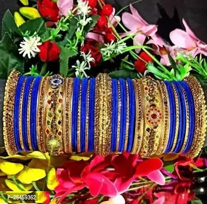 BANGLES New Collection Of Velvet Bangle Set With Cubic Zircon Work For Women And Girls ( Pack Of 42 Bangles )