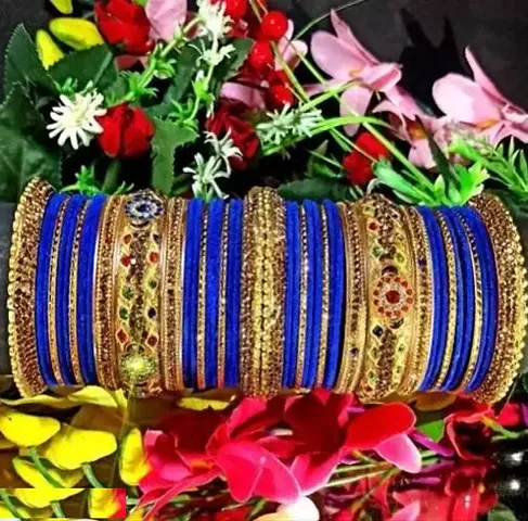 BANGLES New Collection Of Velvet Bangle Set With Cubic Zircon Work For Women And Girls ( Pack Of 42 Bangles )