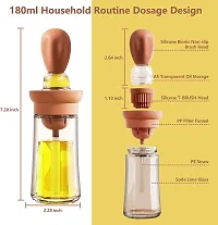 Aililiya Glass Olive Oil Dispenser Bottle With Silicone Brush:2-In-1 Silicone Dropper Measuring Oil Dispenser Bottle for Kitchen Cooking, Frying, Baking, BBQ Pancake, Air Fryer, Marinating (Brown)-thumb1