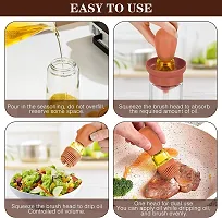 Aililiya Glass Olive Oil Dispenser Bottle With Silicone Brush:2-In-1 Silicone Dropper Measuring Oil Dispenser Bottle for Kitchen Cooking, Frying, Baking, BBQ Pancake, Air Fryer, Marinating (Brown)-thumb3