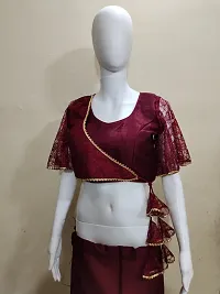 Reliable Maroon Net Embriodered Stitched Blouses For Women-thumb1