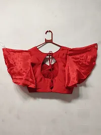 Reliable Red Georgette Solid Stitched Blouses For Women-thumb1