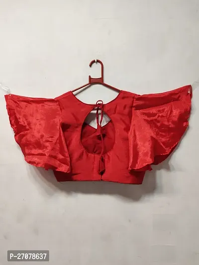 Reliable Red Georgette Solid Stitched Blouses For Women-thumb2