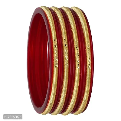 Joies Fashions Micro Plating Gold Plated Bangles Set (Pack of 4 Bangles)