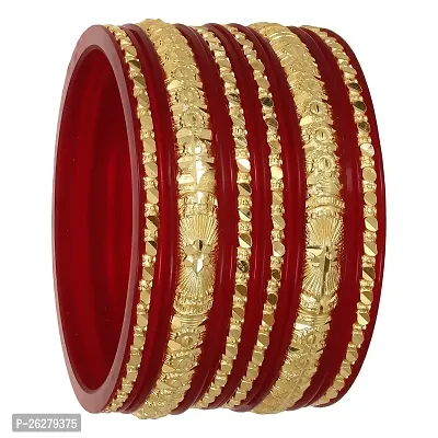 Joies Fashions Micro Plating Gold Plated Bangles Set (Pack of 6 Bangles)-thumb0